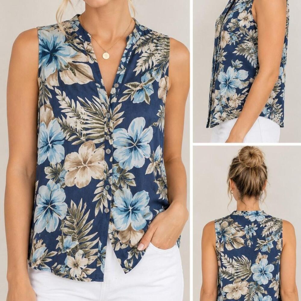 IZOD Floral 100% Silk Blouse | Size 8